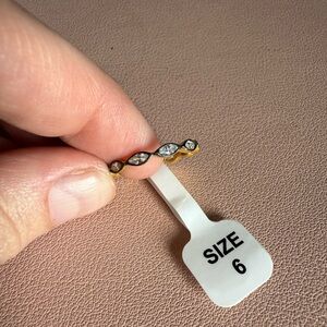 Gold and Rhodium Marquis Women's Stackable Ring